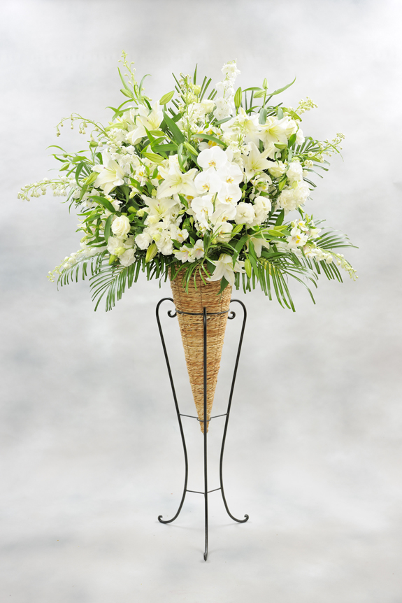 業務用白色円錐形イベント用フラワースタンド